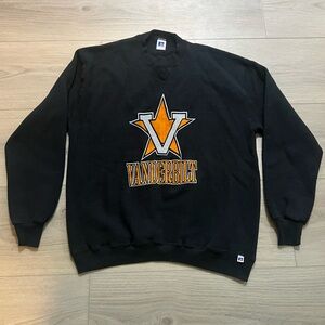 Extremely Rare 1990s Vintage Velvet Patch Vanderbilt Crew Neck Sweater